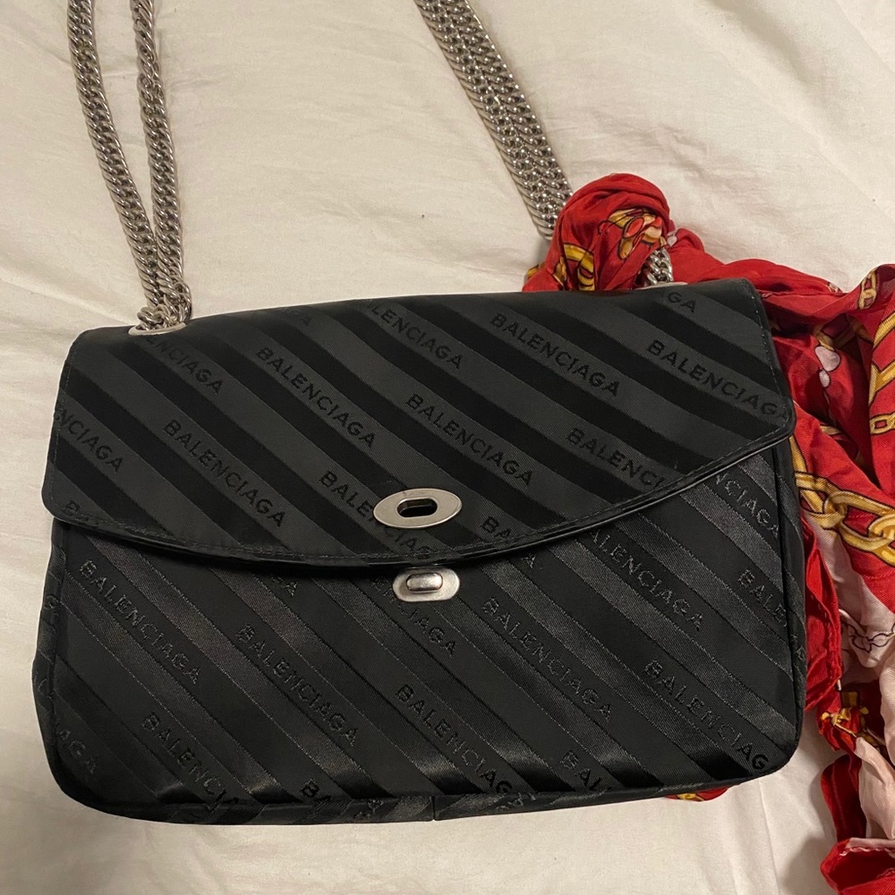 Balenciaga Medium Scarf Cloth Bag Satin Handbag